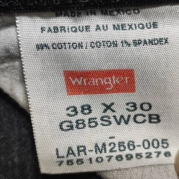 Wrangler jeans men's size 38X30 dark grey colour straight leg denim - Picture 7 of 11